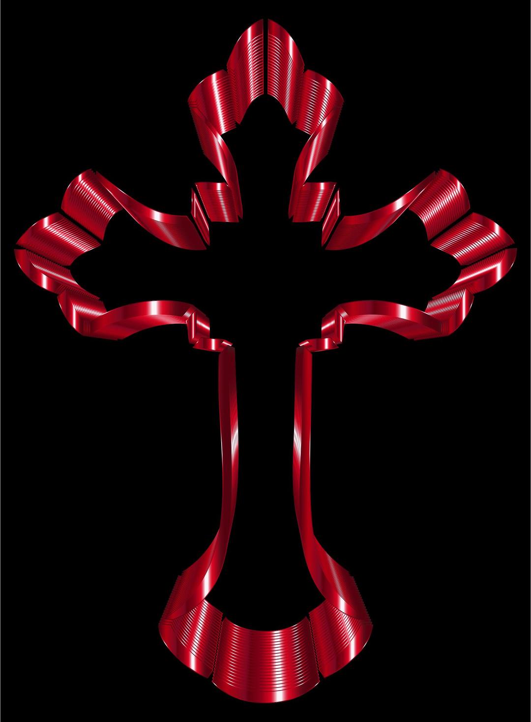 Crimson Ornate Cross png transparent