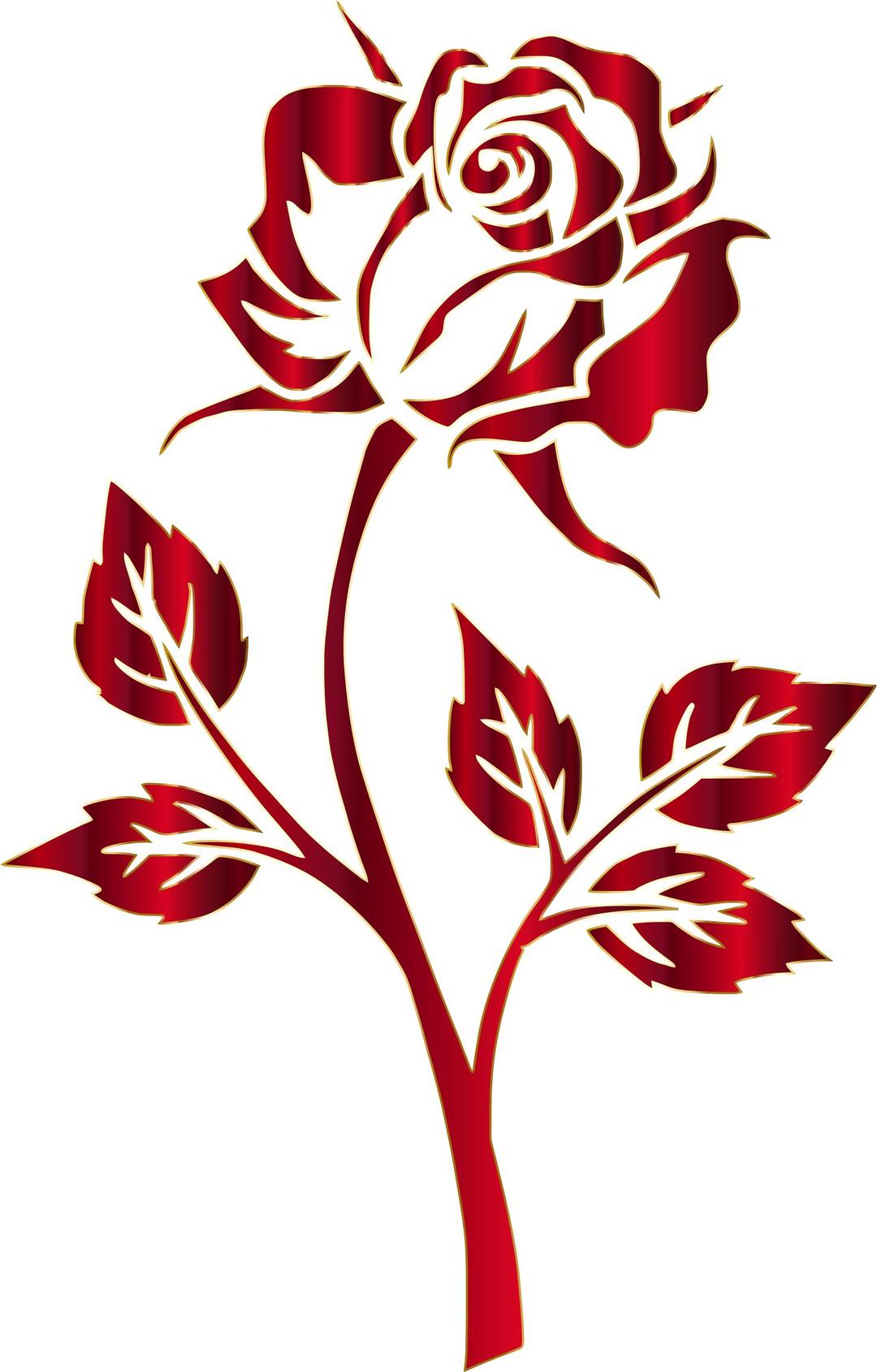 Crimson Rose Silhouette No Background png transparent