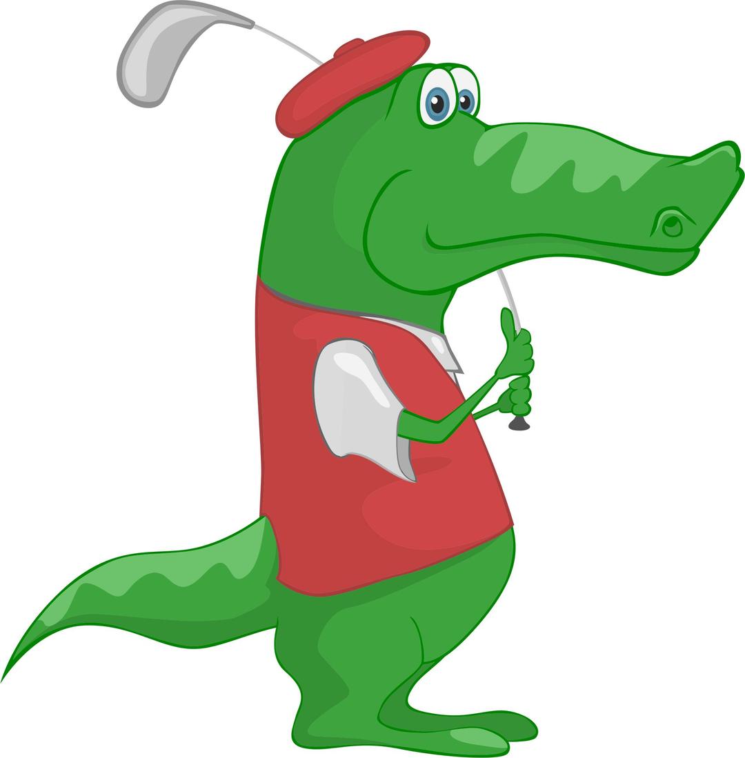 Crocodile Playing Golf png transparent