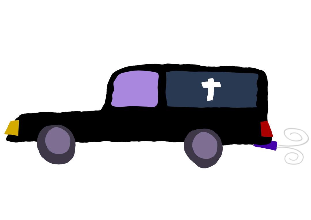 Crooked funeral car 1 png transparent