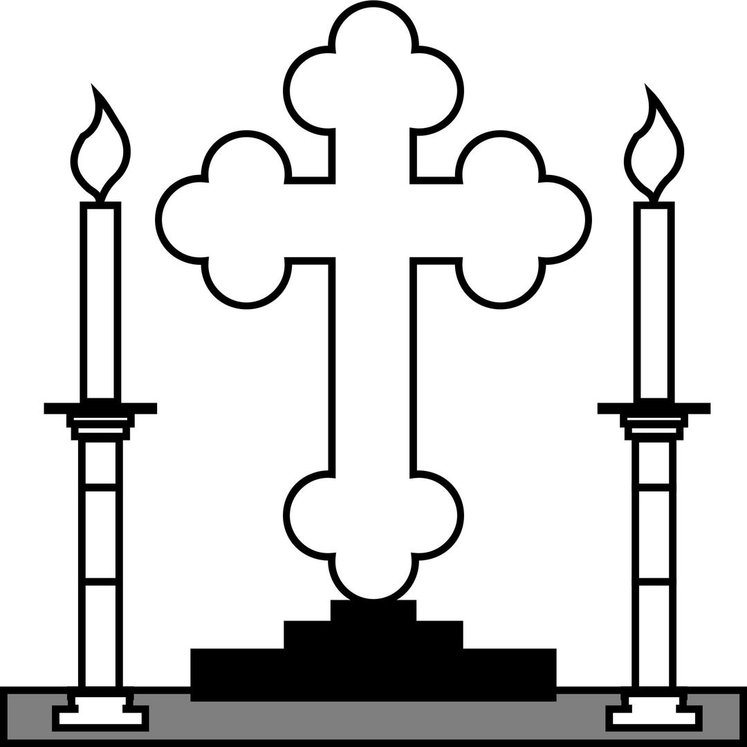 Cross and Candles png transparent