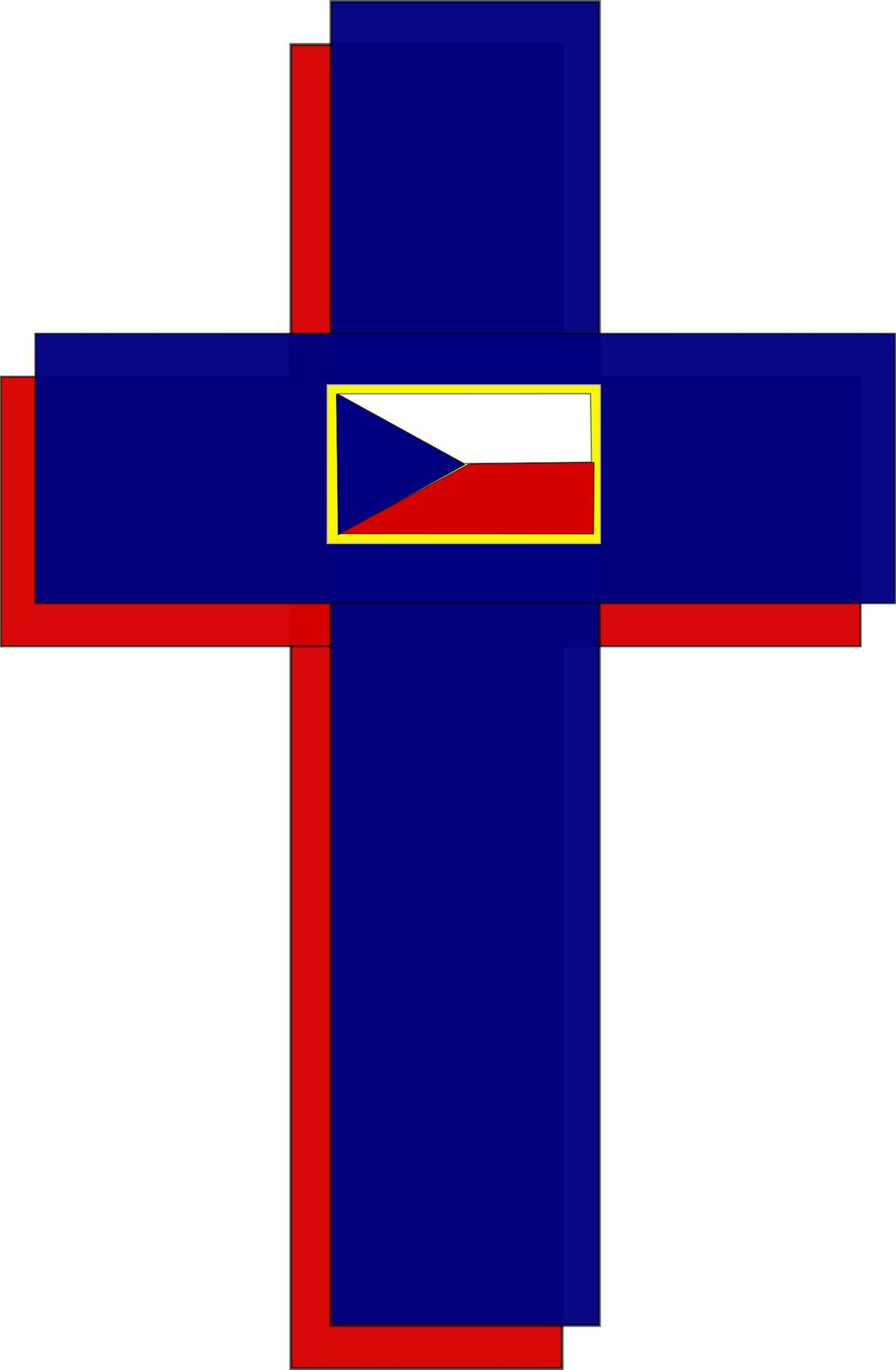 Cross and Czech Flag png transparent
