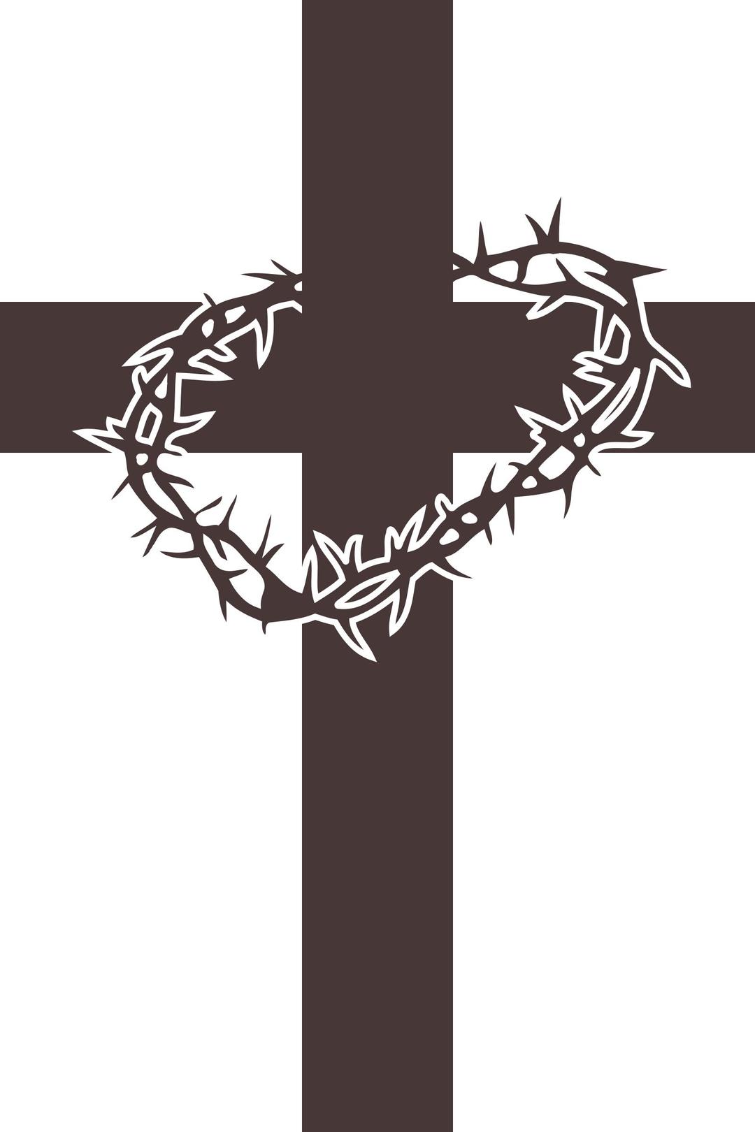 Cross and thorns icon png transparent