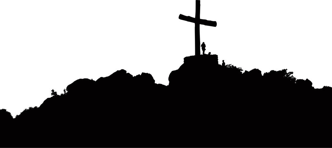 Cross On A Hill Silhouette png transparent