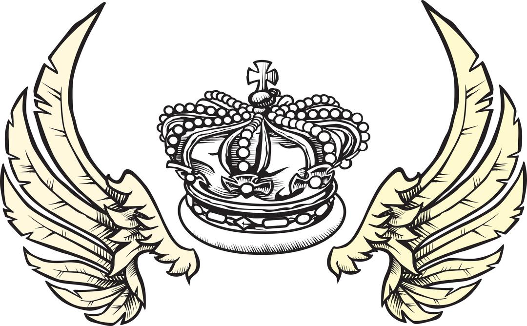 Crown and Wings png transparent