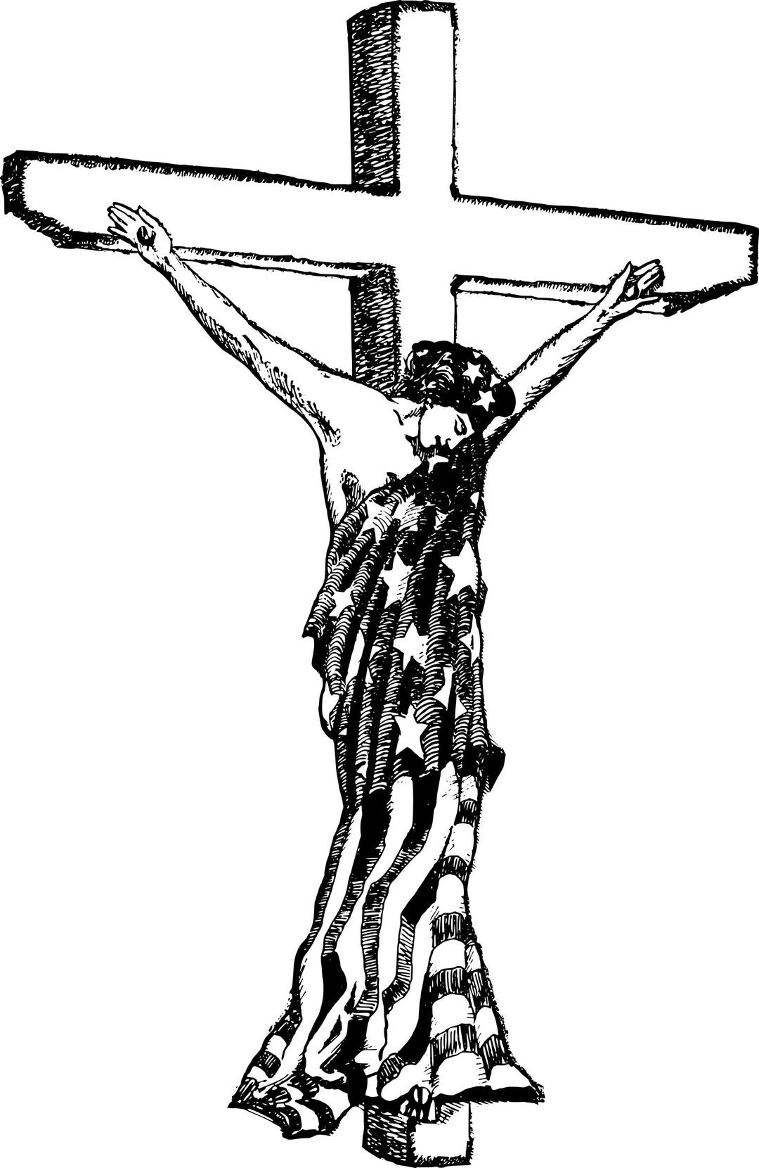 Crucified American png transparent