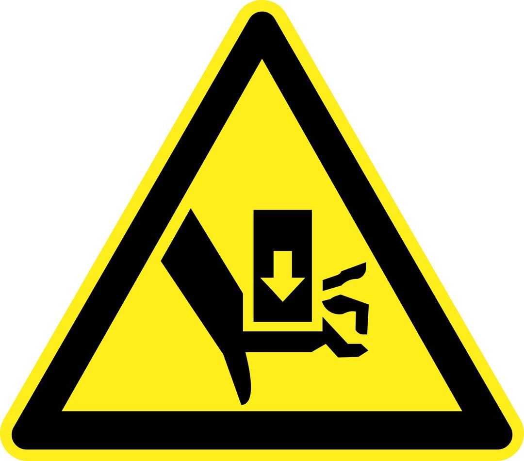 Crush Hazard Warning Sign png transparent