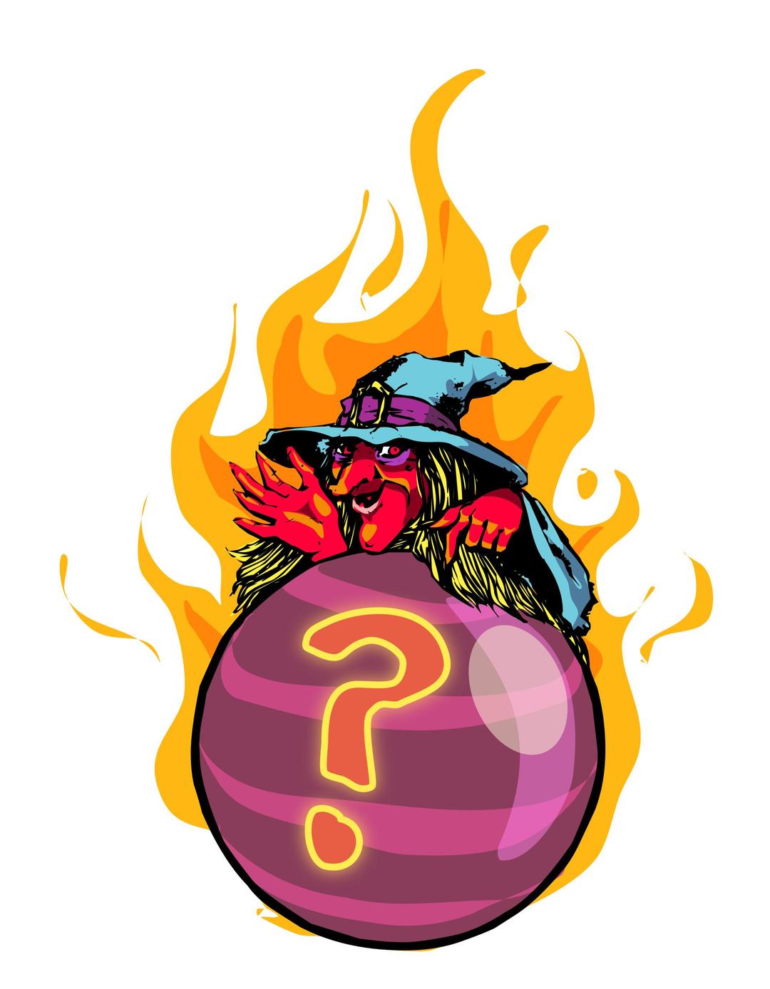 Crystal ball, with fire png transparent