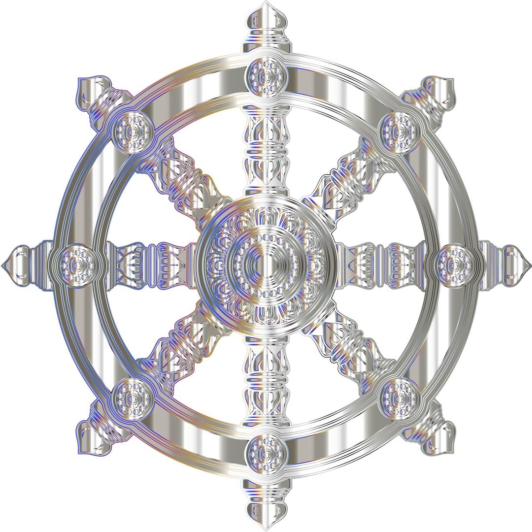Crystalline Ornate Dharma Wheel Variation 2 png transparent