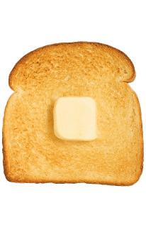 Cube Of Butter on Toast png transparent