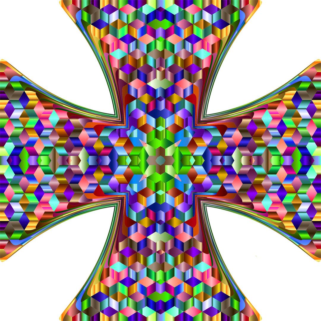 Cubic Chromatic Maltese Cross png transparent