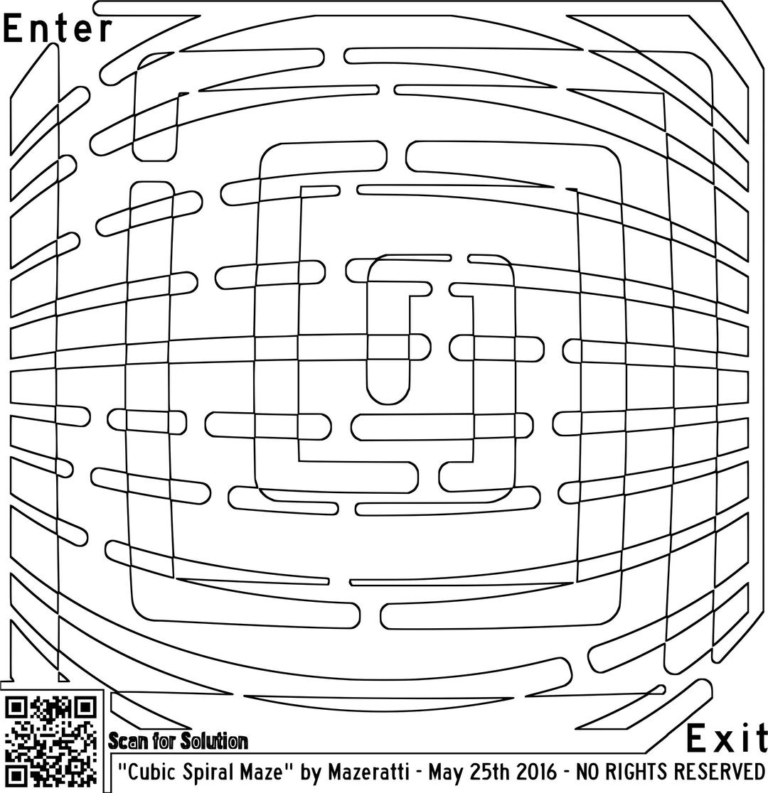 Cubic Spiral Maze Coloring For Grown Ups png transparent