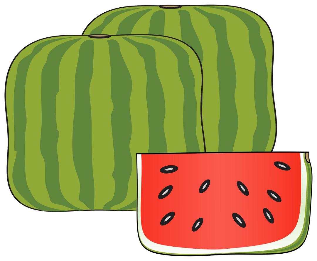Cubical watermelon png transparent