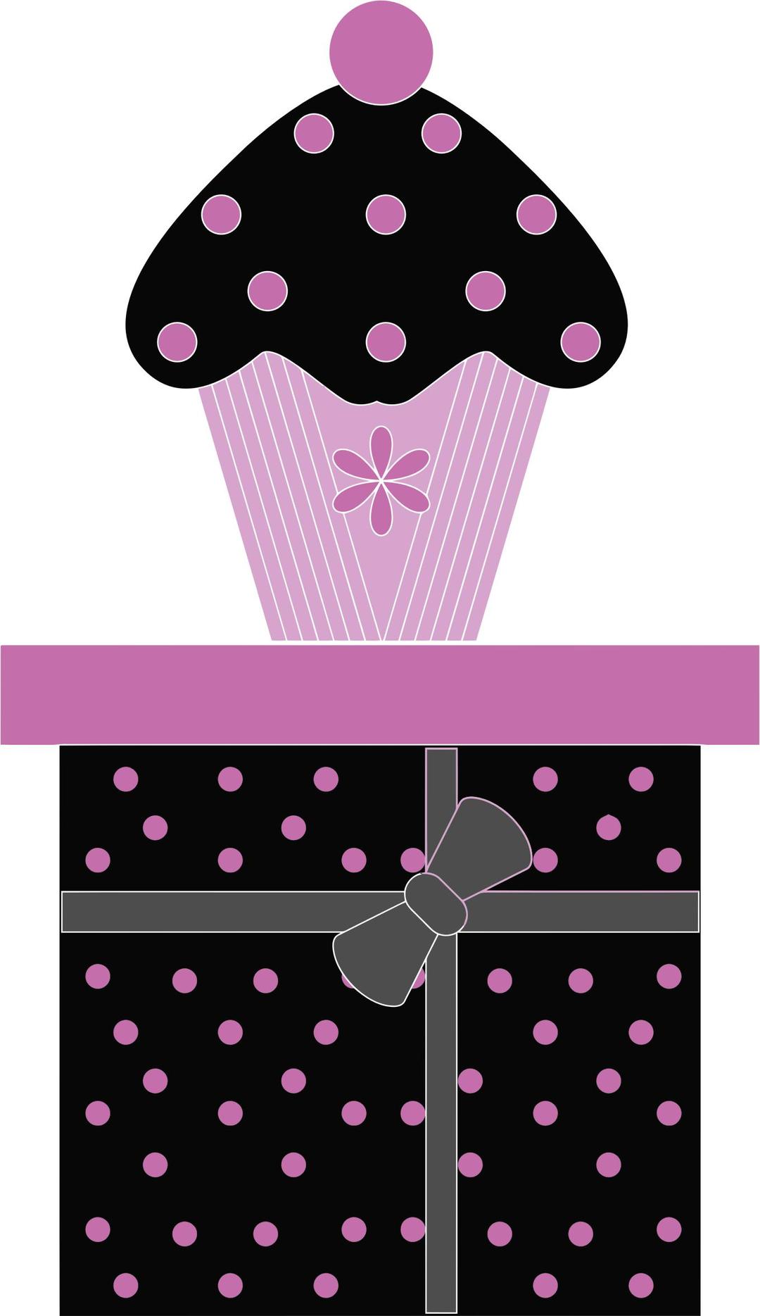 Cupcake On Gift Box png transparent