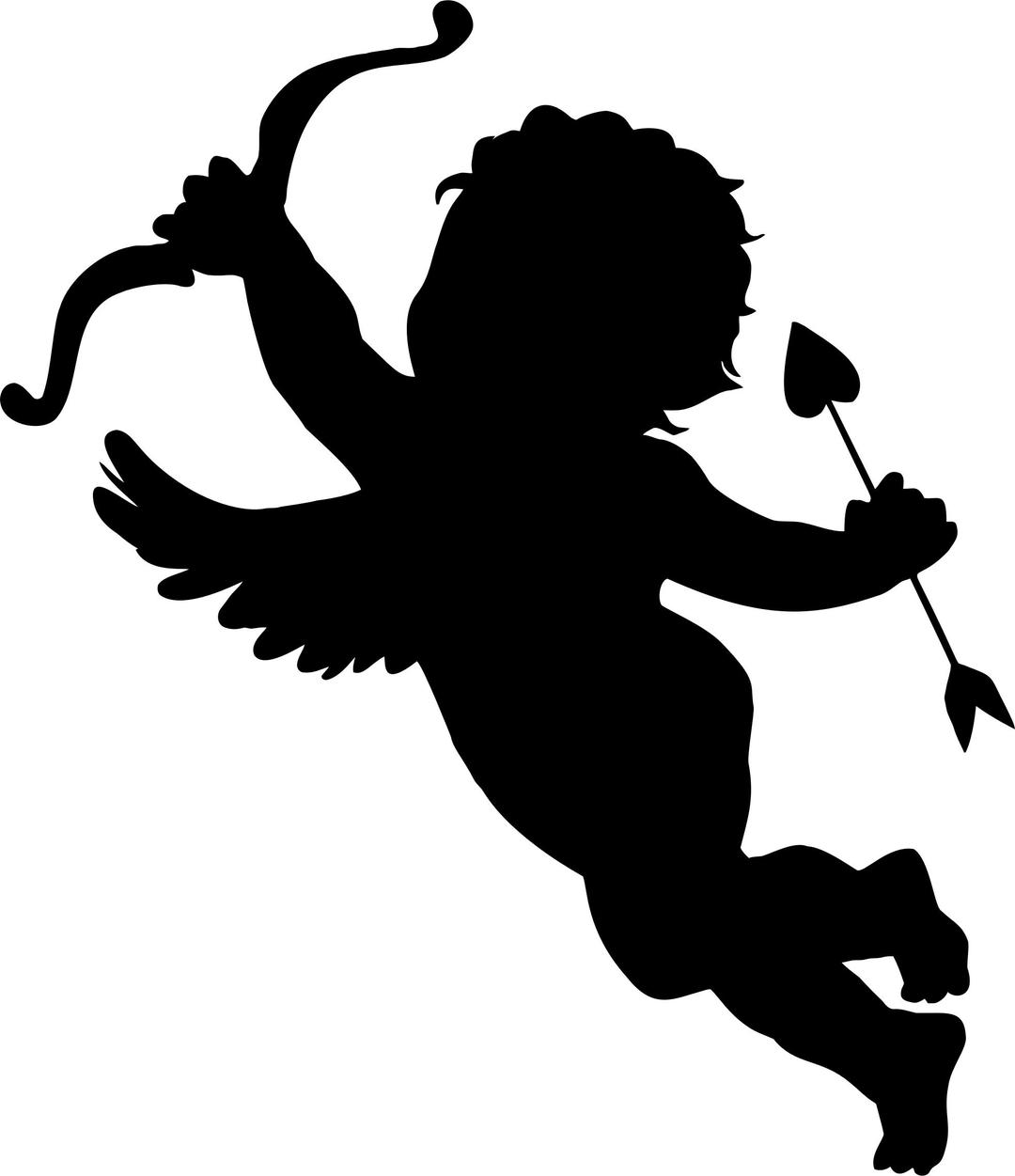 Cupid Silhouette png transparent