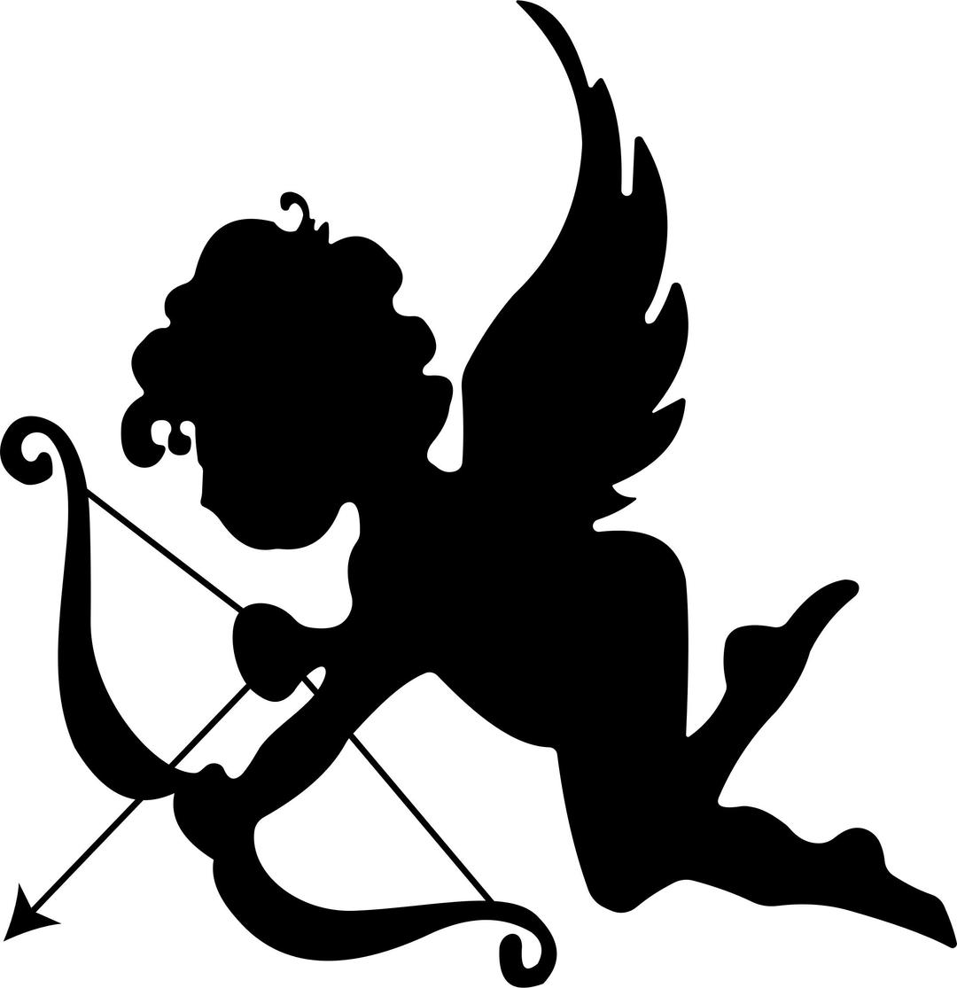 Cupid Silhouette 2 png transparent