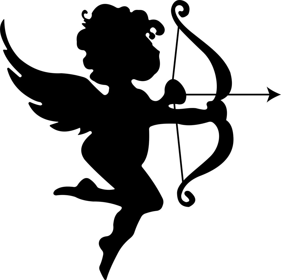 Cupid Silhouette 2 Variation 2 png transparent