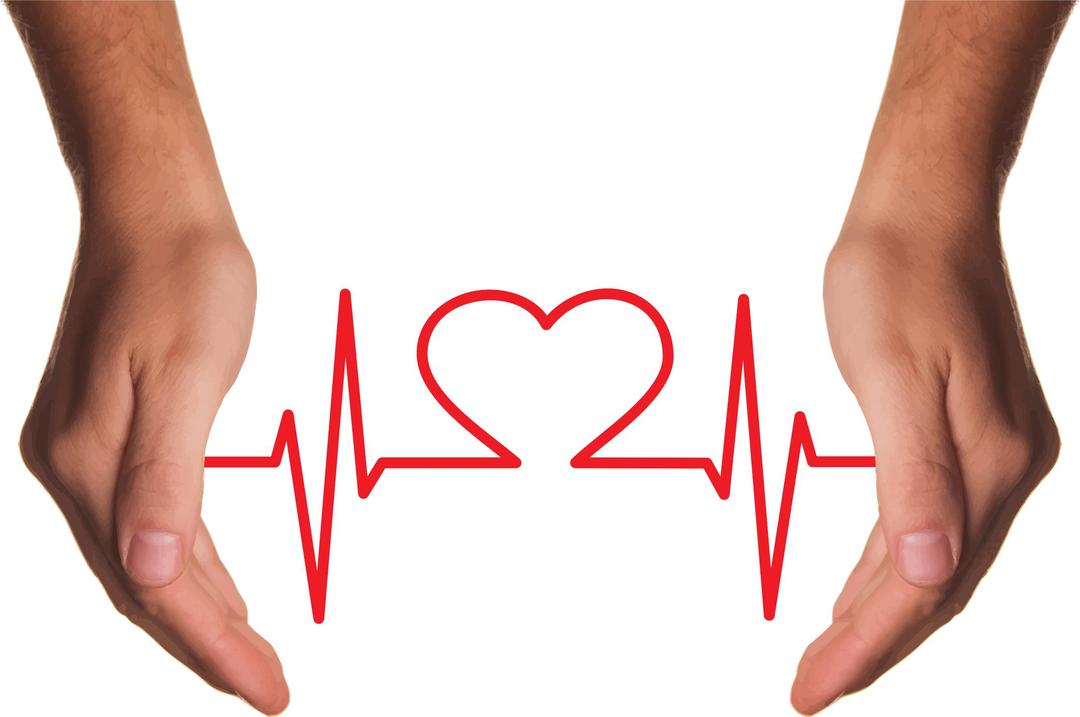 Cupping Hands Heart EKG png transparent