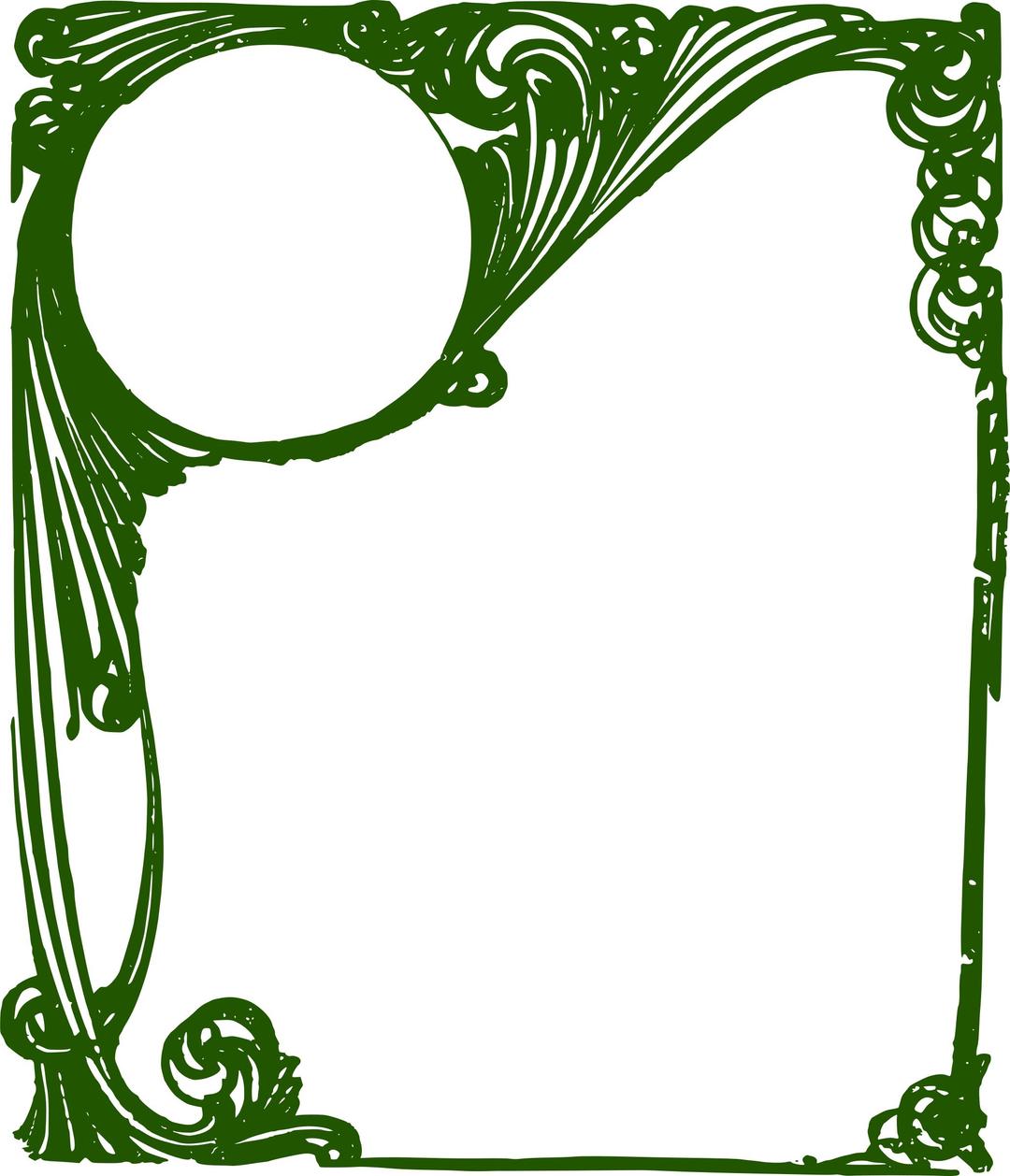 Curly Frame - Green png transparent