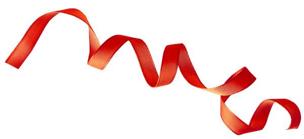 Curly Red Ribbon png transparent