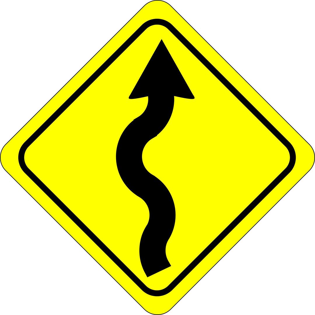 curves ahead sign png transparent
