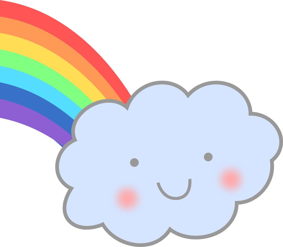 Cute Cloud with Rainbow png transparent