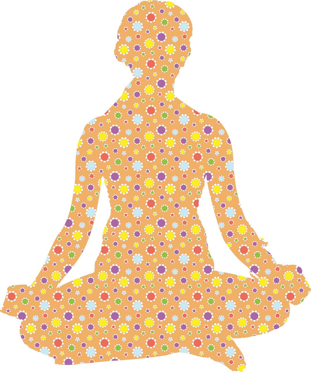 Cute Floral Female Yoga Pose Silhouette 7 png transparent