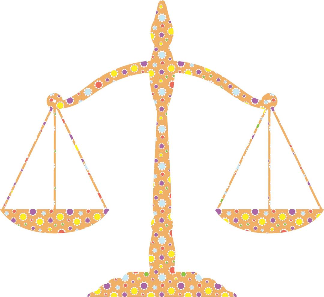 Cute Floral Justice Scales png transparent