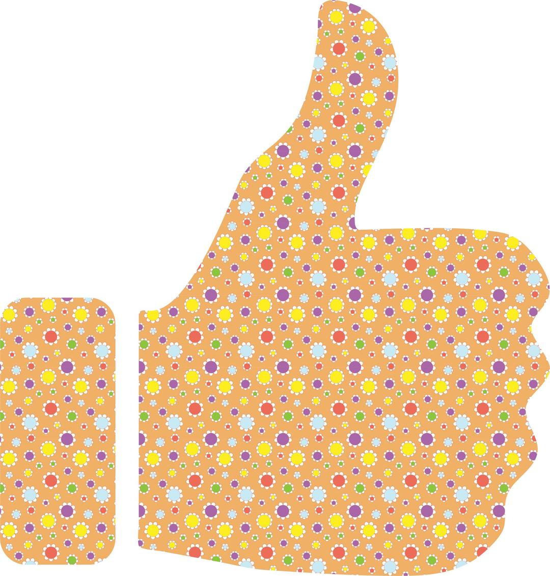 Cute Floral Thumbs Up png transparent