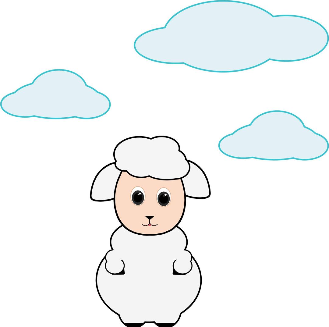 Cute Lamb In The Clouds png transparent