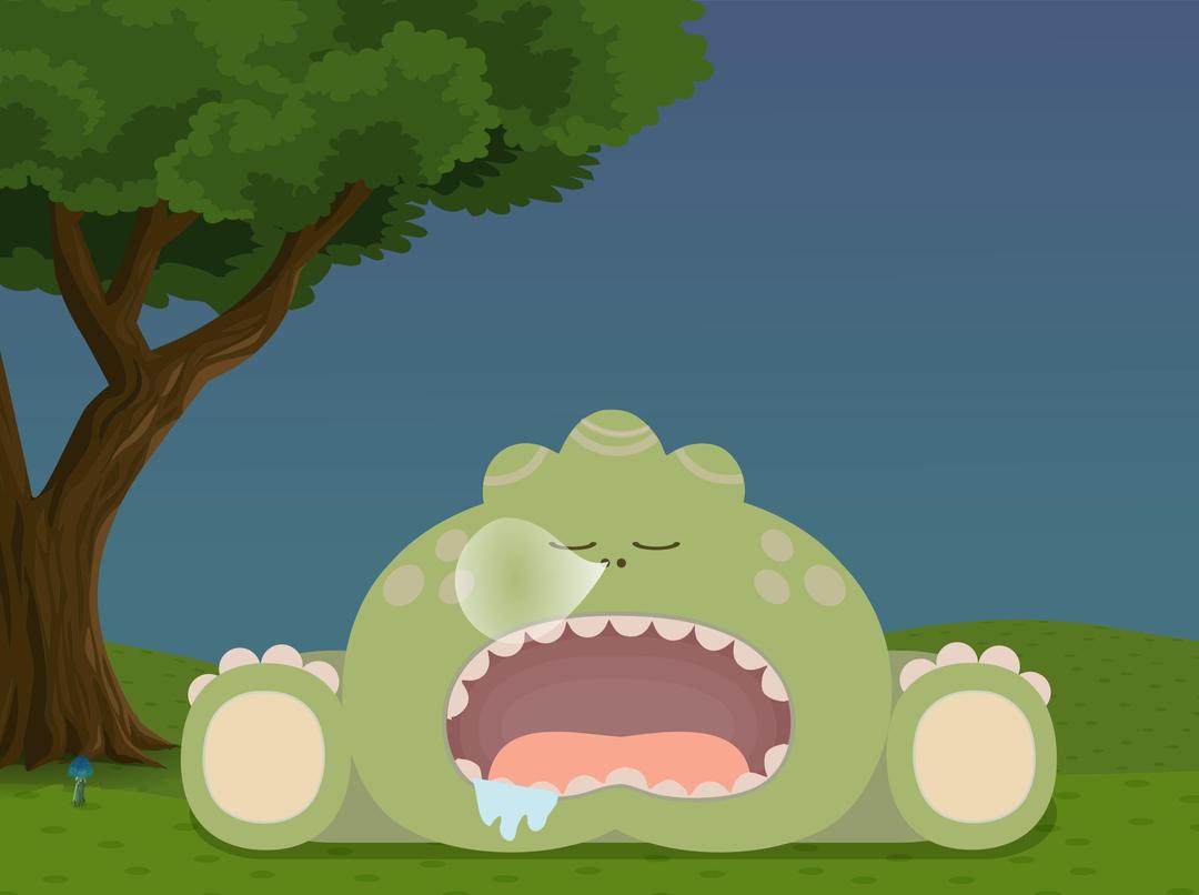 Cute sleeping monster from Glitch png transparent