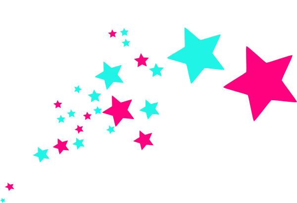 Cyan and Purple Shooting Stars png transparent