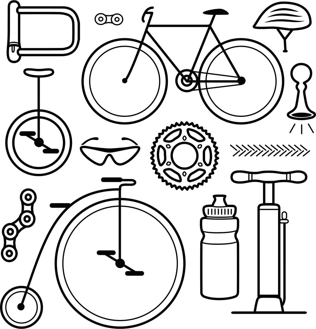 Cycling Icons Set png transparent