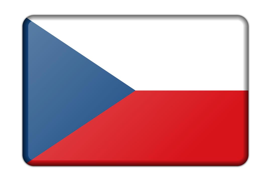 Czech Republic flag (bevelled) png transparent