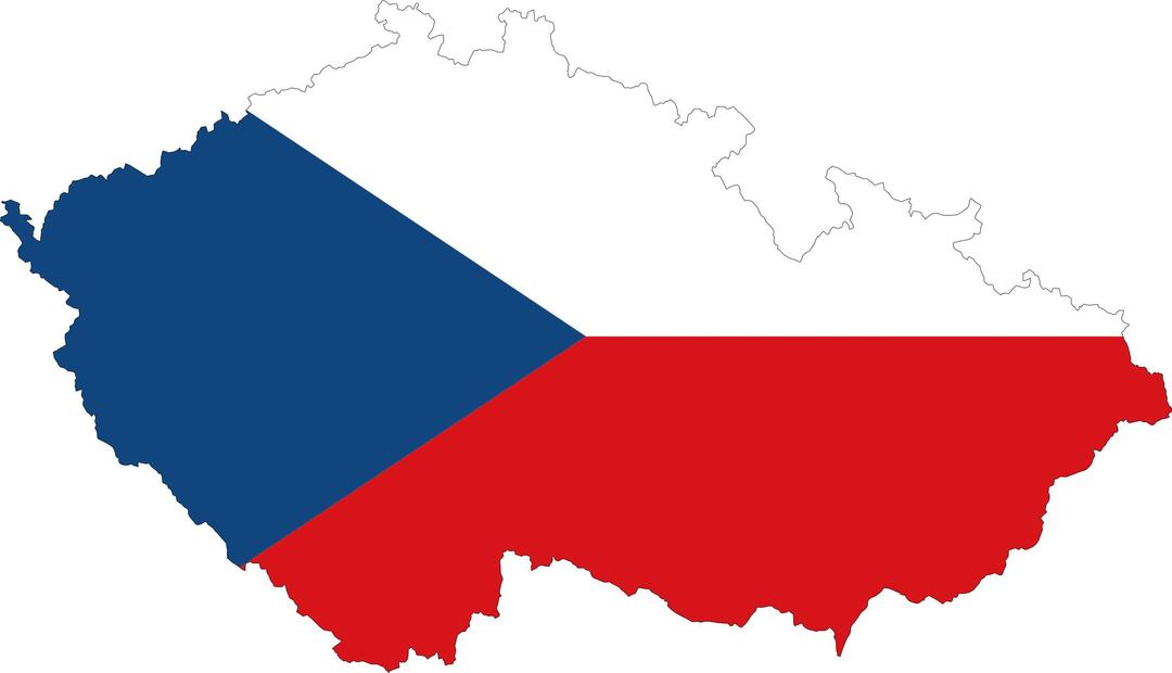 Czech Republic Map Flag With Stroke png transparent
