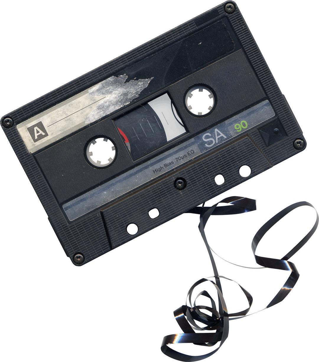 Damaged Audio Cassette png transparent