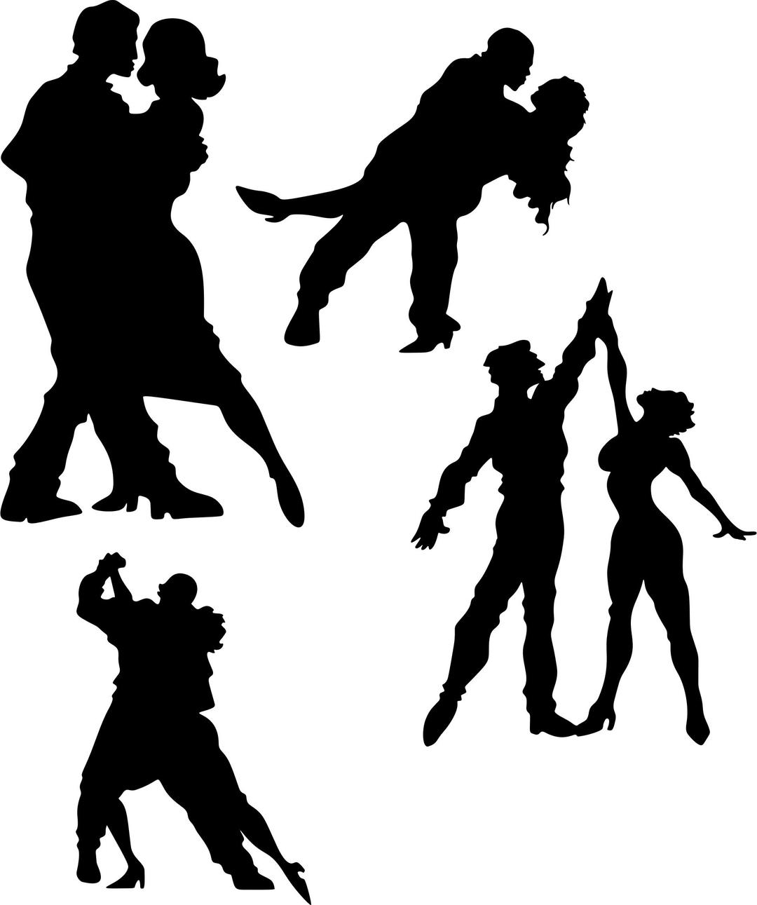 Dancing Couples Silhouette 2 By RebeccaRead png transparent