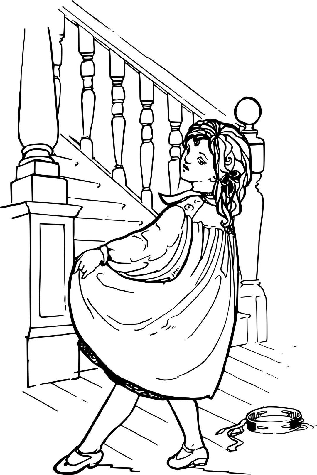 Dancing Girl and Stairs png transparent