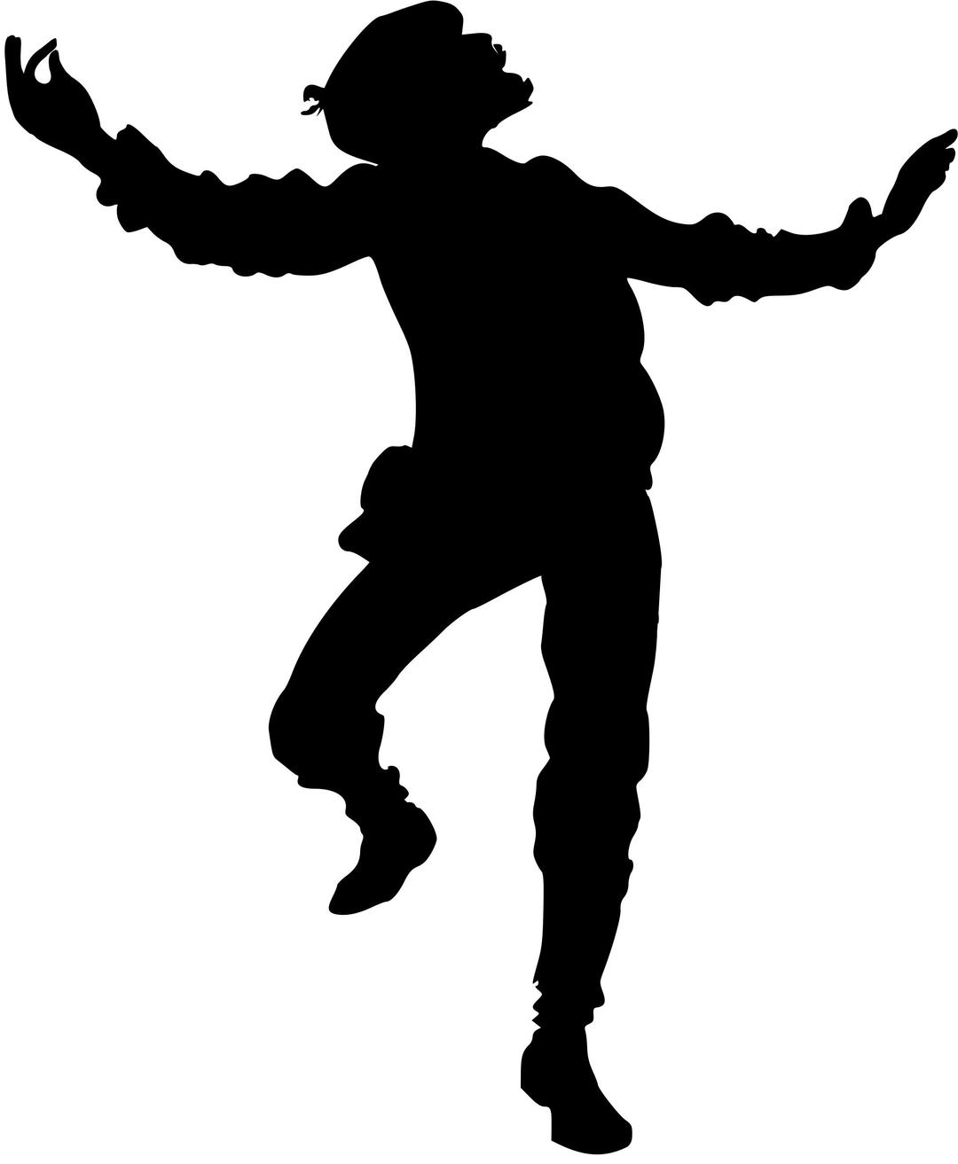 Dancing man silhouette png transparent