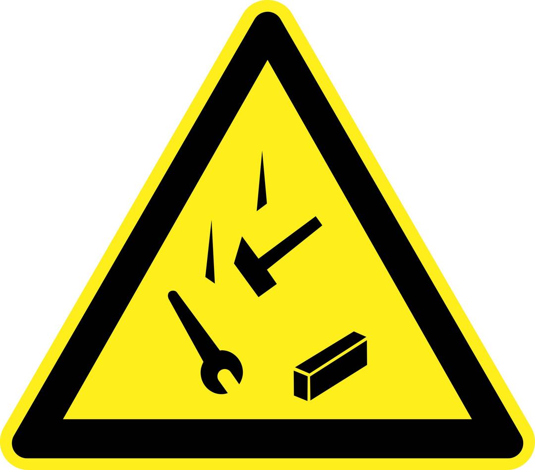 Danger Falling Objects Warning Sign png transparent