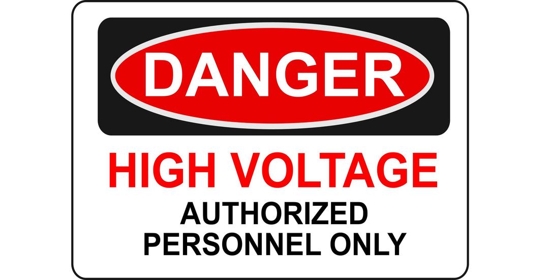 Danger - High Voltage Authorized Personnel Only png transparent