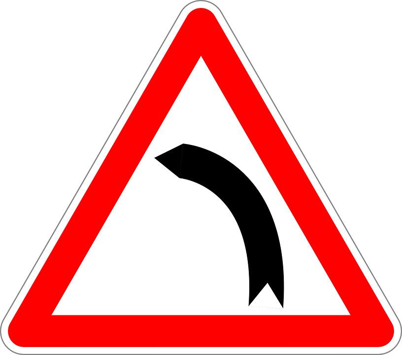 Dangerous Curse To Left Road Sign png transparent