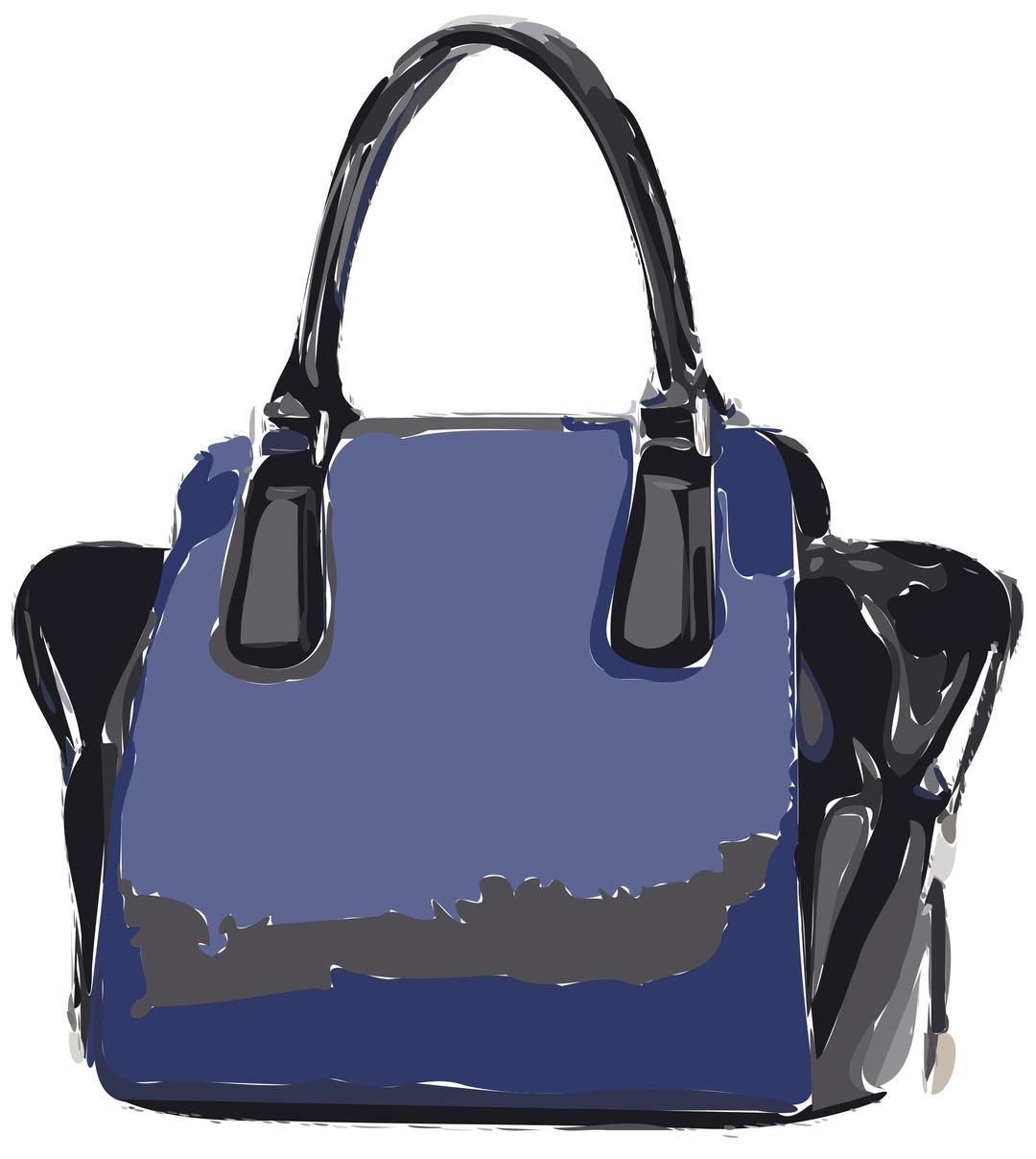 Dark Blue and Black Handbag  png transparent