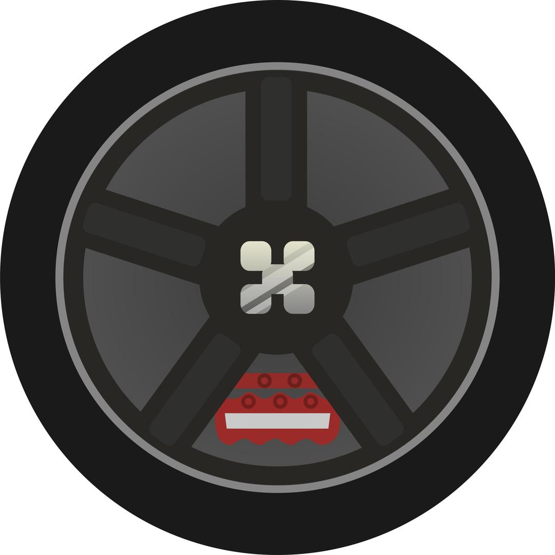 Dark Simple Car Wheel Tire Rims Side View png transparent