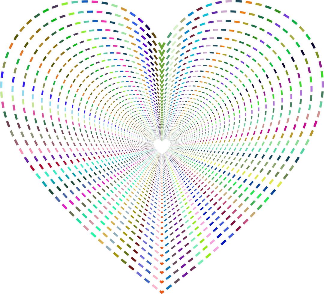 Dashed Line Art Heart Tunnel No Background png transparent