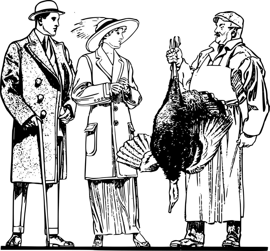Dead Turkey and Couple png transparent