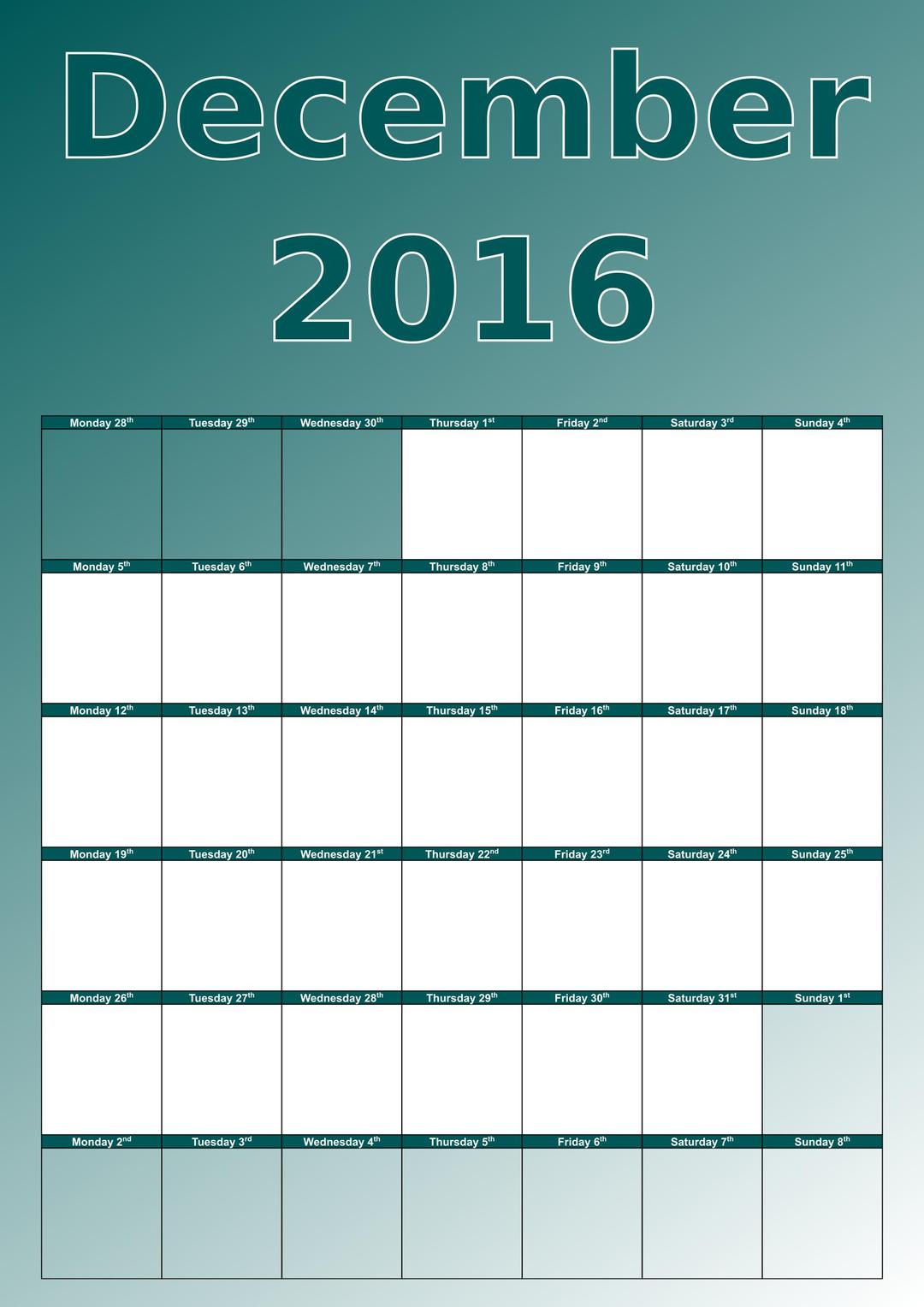 December calendar png transparent