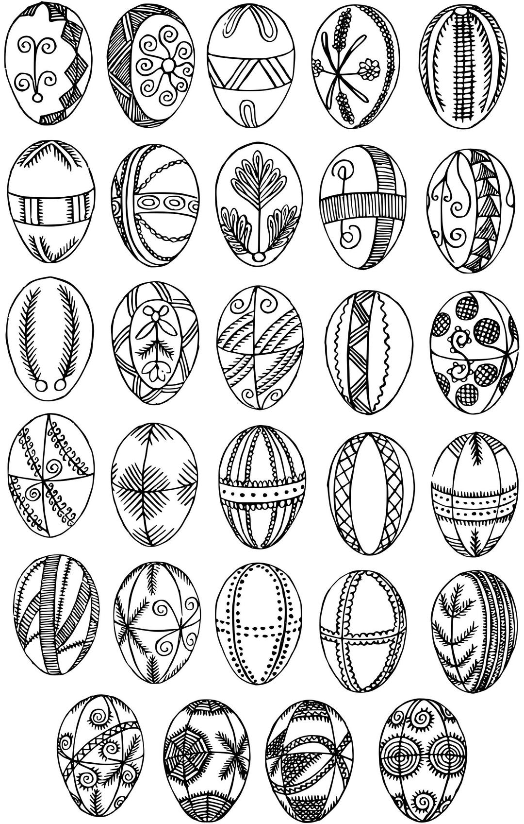 Decorated Easter eggs png transparent