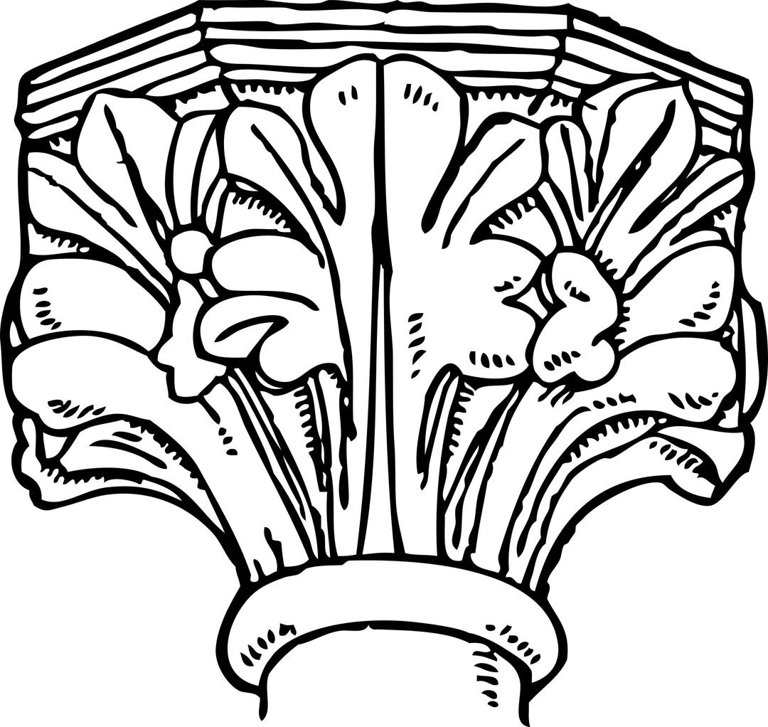 decorated gothic capital png transparent
