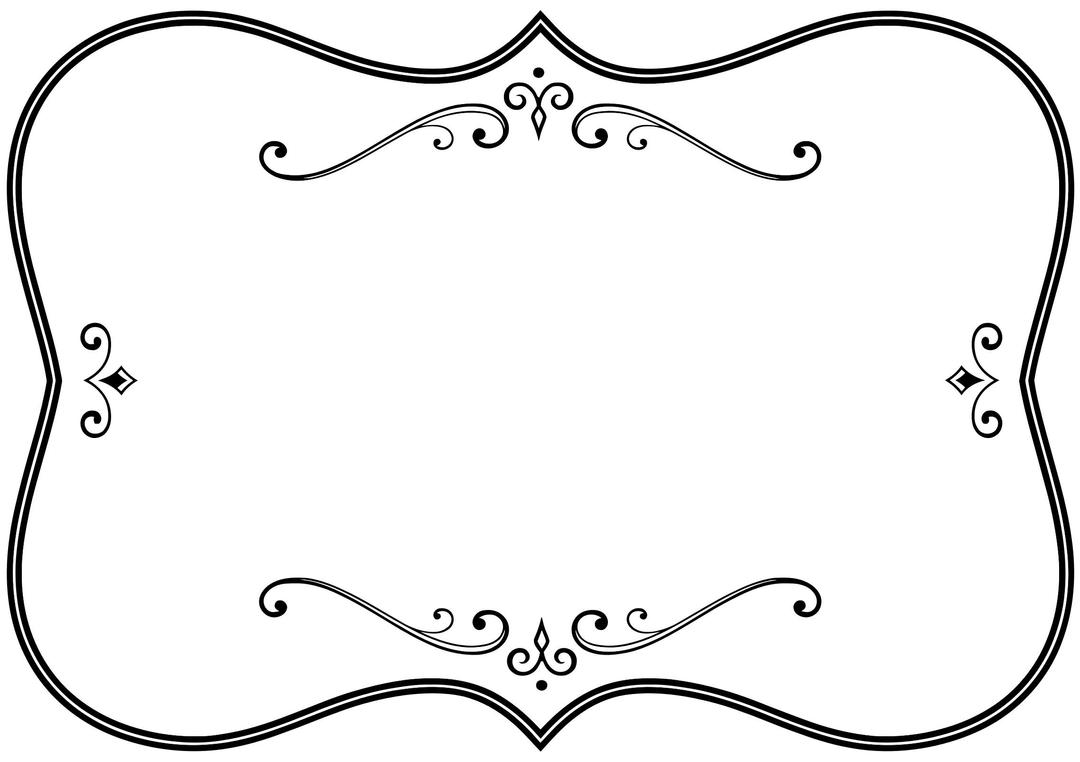 Decorative Black And White Flourish Frame png transparent